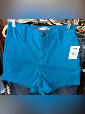 YMI Turquoise Flat Front Casual Shorts